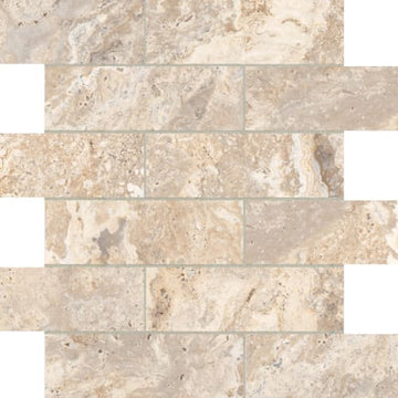 Ivory 2x6 Brick Mosaic Matte