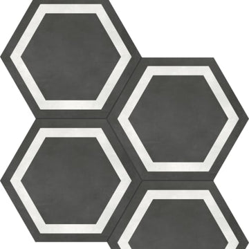 Graphite Hexagon Frame Pressed Matte