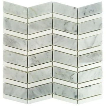 White Carrara With White Thassos Line