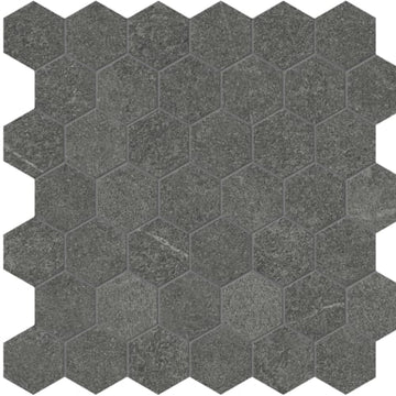 Carbon 2in Hexagon Mosaic