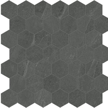 Carbon 2in Hexagon Mosaic Matte