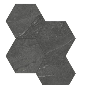 Carbon 6in Hexagon Mosaic Matte