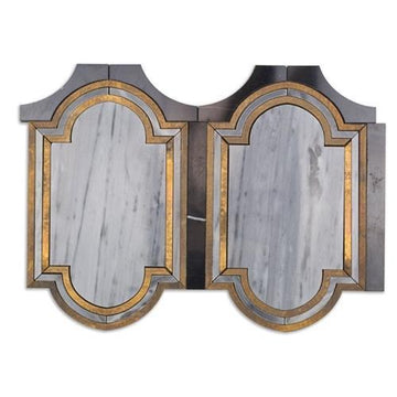 Messina- Bardiglio, Brass And Black Jade