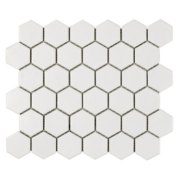 White 2" Hexagon