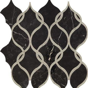 Nero Marquina /Antique Mirror Intertwining Arabesque
