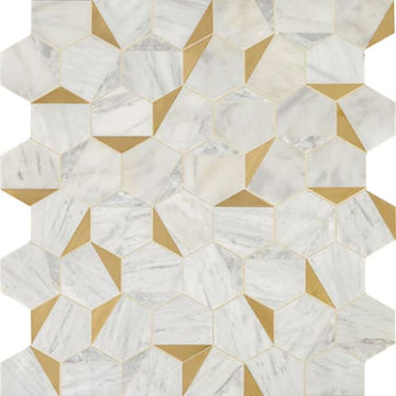Alluring White/Brass Illusionary