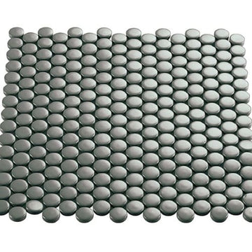 Grey Circle Mosaic 1"x1" Gloss