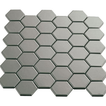 Grey Hexagon Mosaic 2"x2" Matte