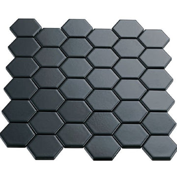 Dark Grey Hexagon Mosaic 2"x2" Matte