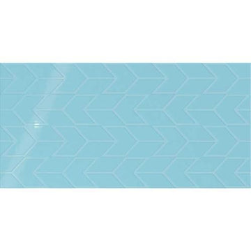 Crisp Blue Chevron 12x24