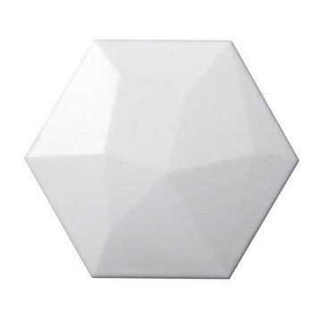 White Hexagon High 6"x7"