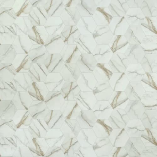 Carrara in Ivory - Gold Vinyl Sheet Goods