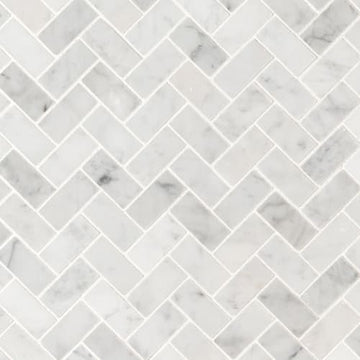 Carrara White - 1x2 Herringbone