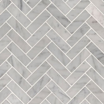 Carrara White - 1x3 Herringbone