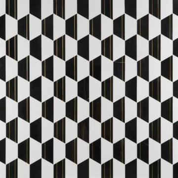 White Thassos Black Jade Brass