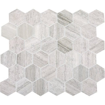 Chenille White 12x24 Hexagon
