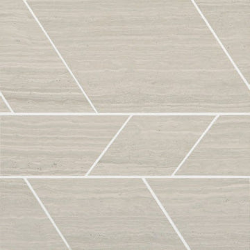 Chenille White Modern Linear Polished
