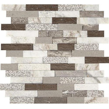 Reverent Taupe Blend Mosaic (Random Linear) - 12x12