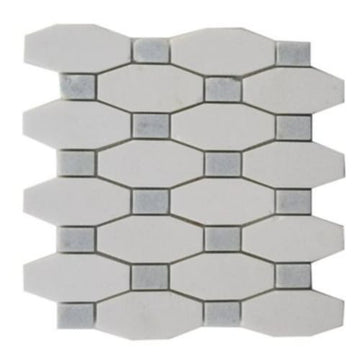 Pattern White Thassos Blue Celeste Dot
