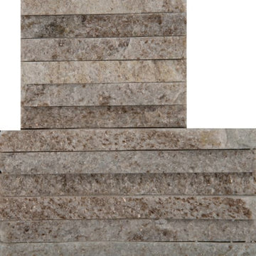 Cream Gold Quartzite - Flamed Mini Stacked Mini Corner Set 6" X 24" X 1.25"