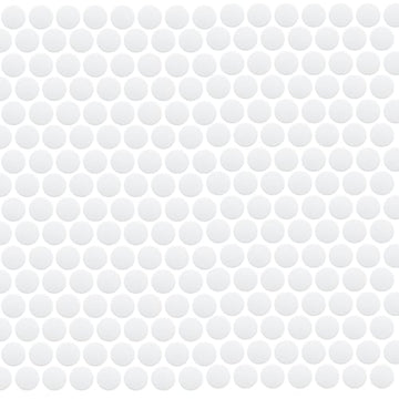 White Mosaic Penny Round