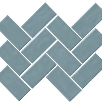 Light Blue Mosaic Herringbone