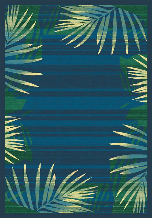 Palm Rug-00548 Blue Grey-Oval — America's Floor Source