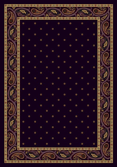 Paisley Rug-12810 Egg Plant