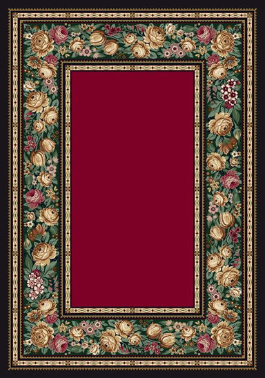 English Floral Rug-08000 Ruby Flooring by Milliken