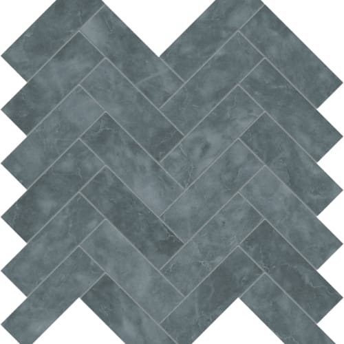 Aqua Intenso Mosaic - Herringbone Flooring by Anatolia