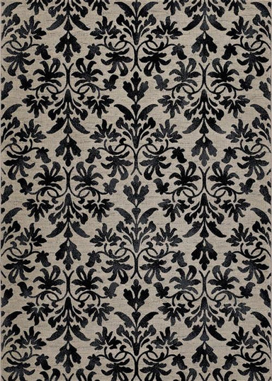 Everest - Retro Damask - Grey/Black Flooring by Couristan