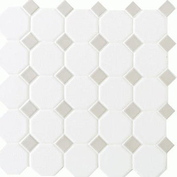 Matte White With 44 Gray Gloss Dot 2x2