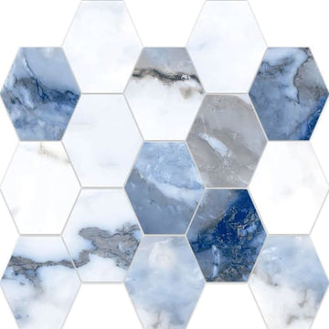 Blue Natural - Hexagon Mosaic