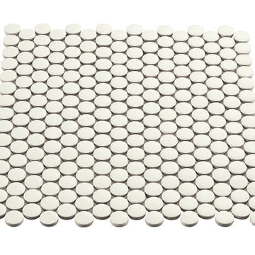 White Circle Mosaic 1"x1" Matte