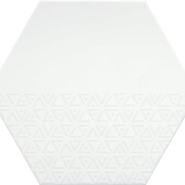 White Hex Pattern 11" X 13"
