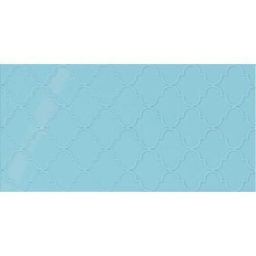 Crisp Blue Arabesque 12x24