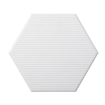 White Hexagon Line 6"x7"