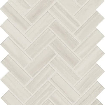 White 1"x3" Herringbone